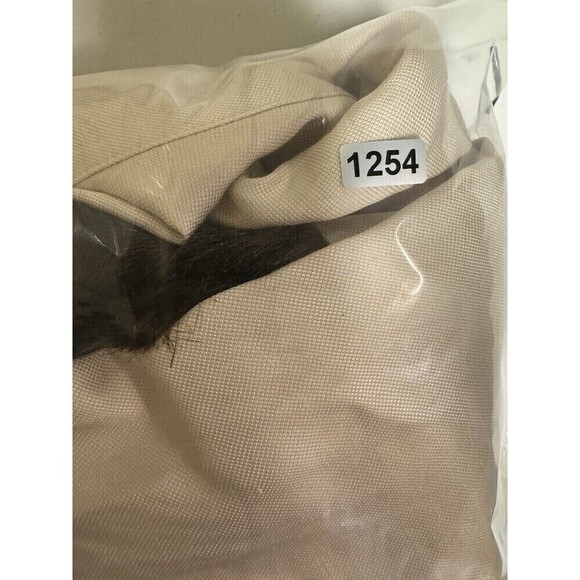 Zara Women Shirt Womens XL Beige cream Blouse Fur Cuffs Mock Neck Back Zipper - Picture 10 of 10